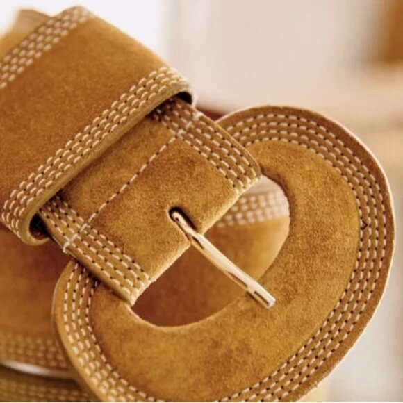 NWT Sezane Jones in Honey Suede Split Leather Waist Belt 90 cm - Picture 5 of 12
